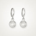 Aretes Medalla de sol plateados
