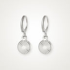 Aretes Medalla de sol plateados
