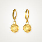 Aretes Medalla de sol dorados