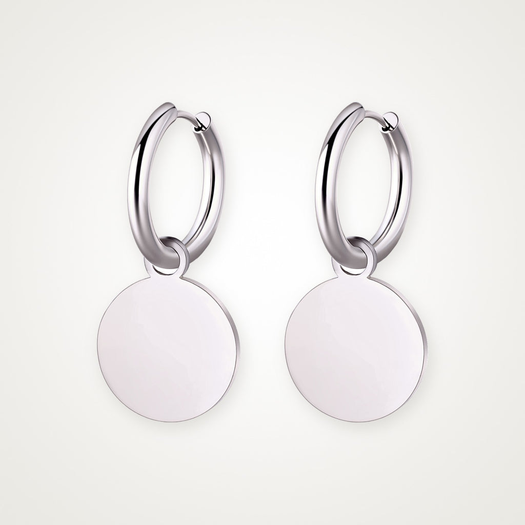 Aretes Medalla plateados