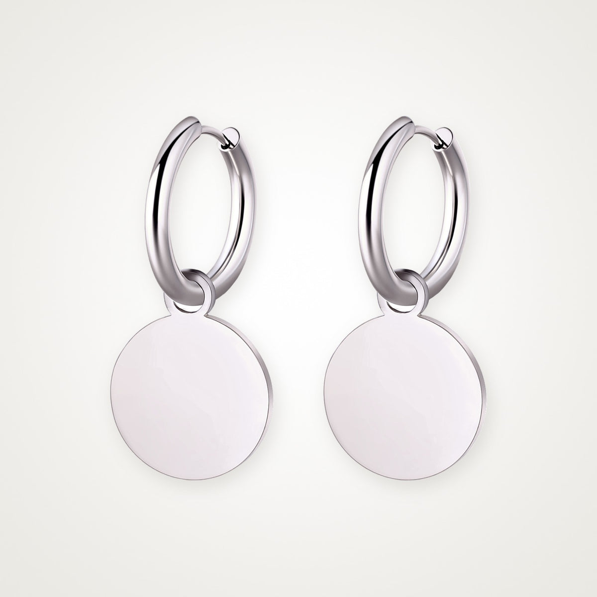 Aretes Medalla plateados