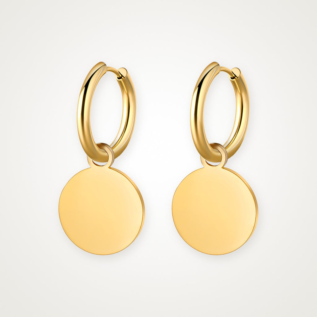 Aretes Medalla dorados