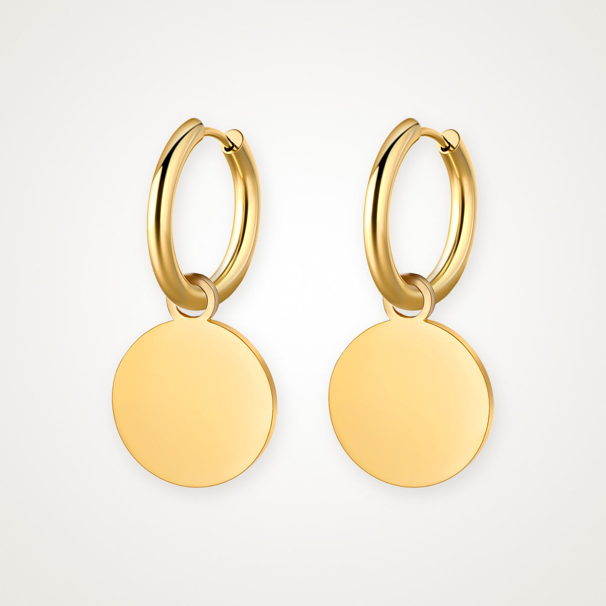 Aretes Medalla dorados