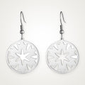 Aretes Medallón de estrella plateados
