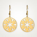 Aretes Medallón de estrella dorados