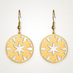 Aretes Medallón de estrella dorados