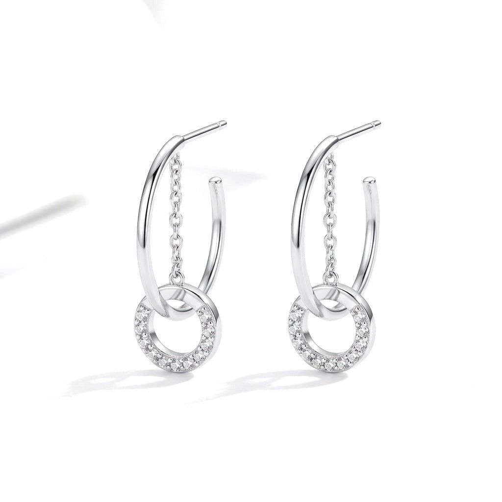 Aretes Medio Círculo con Flecos
