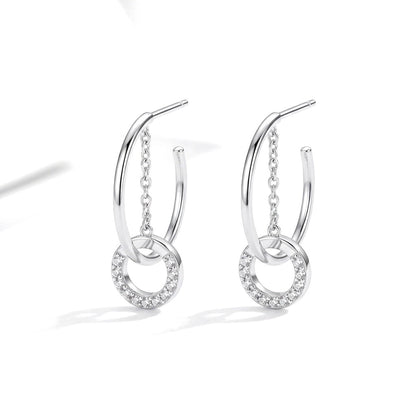 Aretes Medio Círculo con Flecos