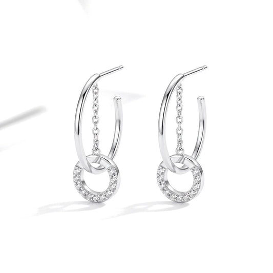 Aretes Medio Círculo con Flecos