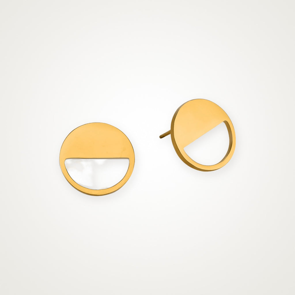Aretes Medio círculo dorados