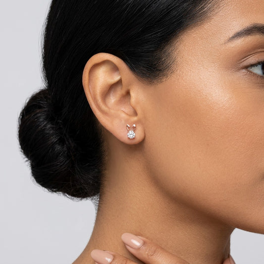 Aretes Mini Conejito con Zirconias