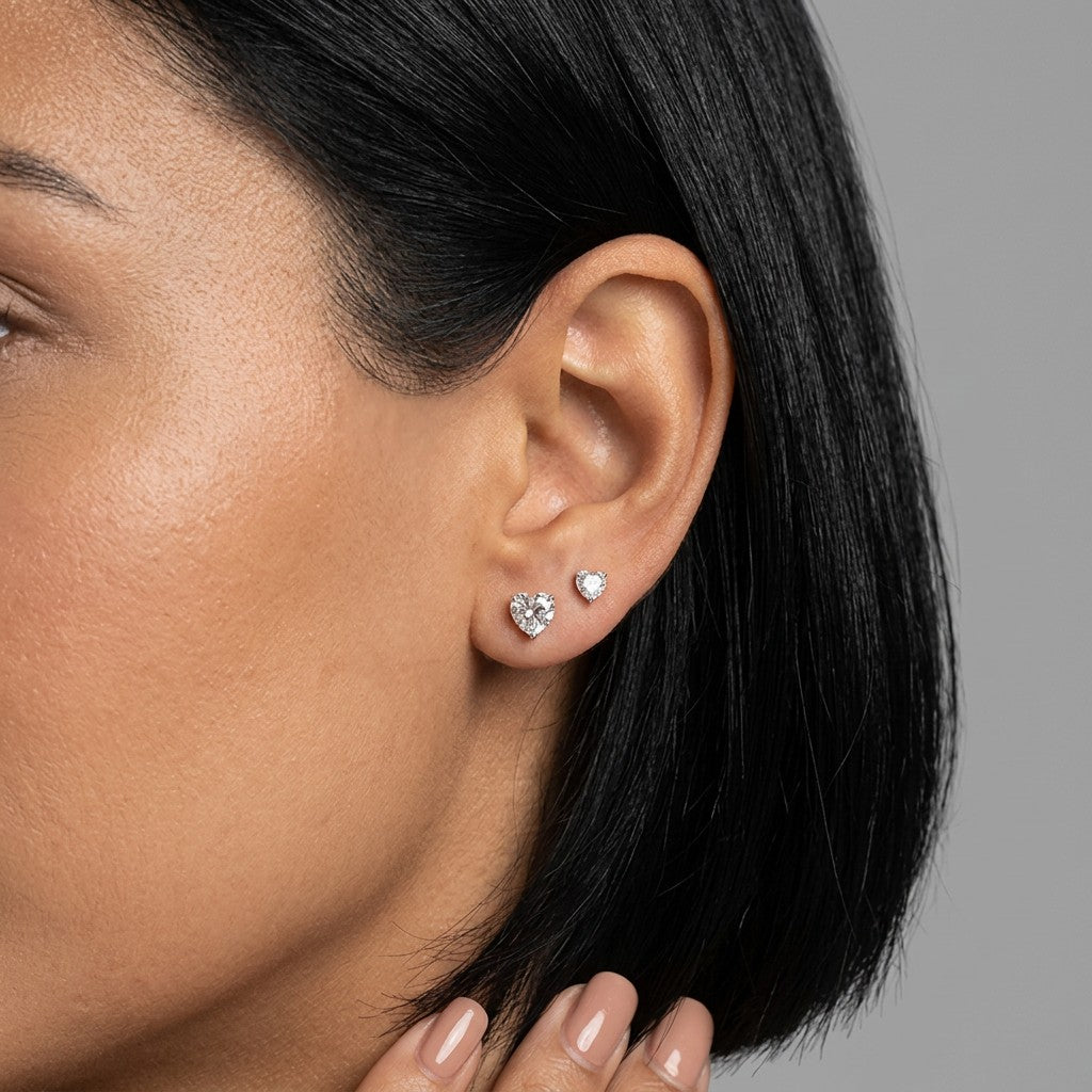 Aretes Mini Corazón Brillante