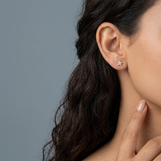 Aretes Mini Estrella con Zirconia