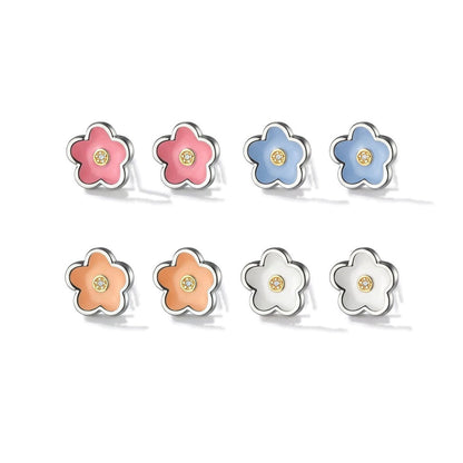 Aretes Mini Flor Esmaltada