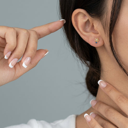 Aretes Mini Ojo con Zirconias