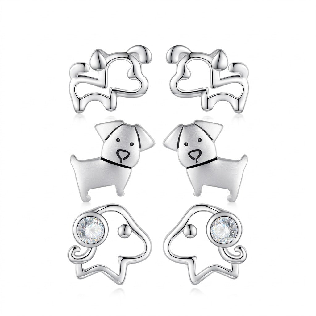 Aretes Mini Perrito Calado