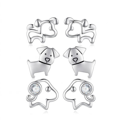 Aretes Mini Perrito Calado