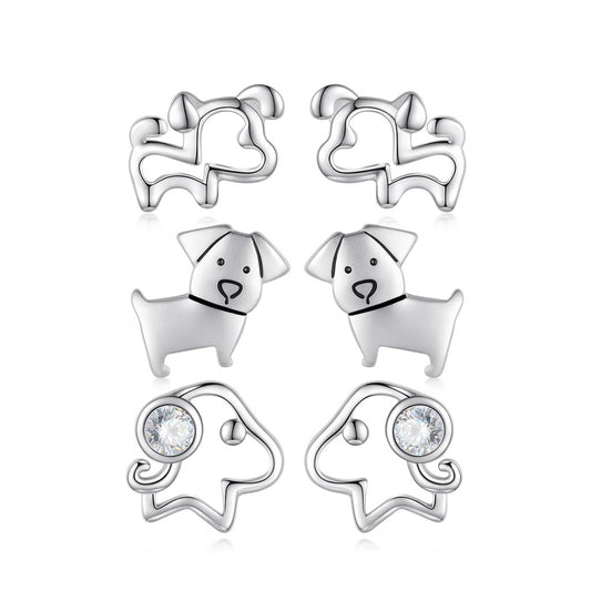 Aretes Mini Perrito Calado