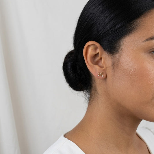 Aretes Moño con Cierre de Rosca