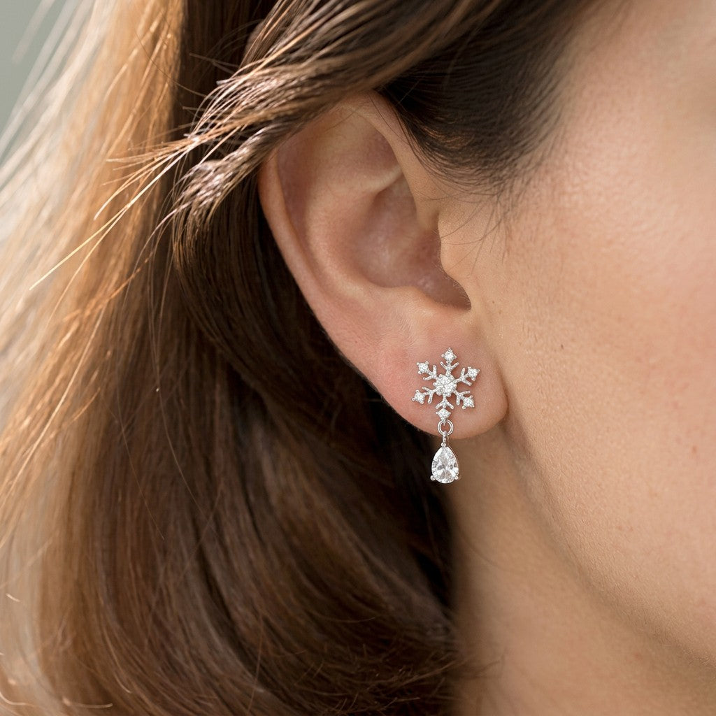 Aretes Nieve Navideña