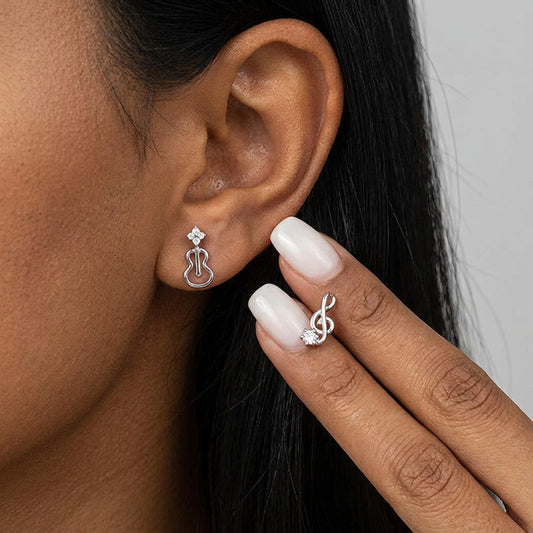 Aretes Nota Musical y Guitarra