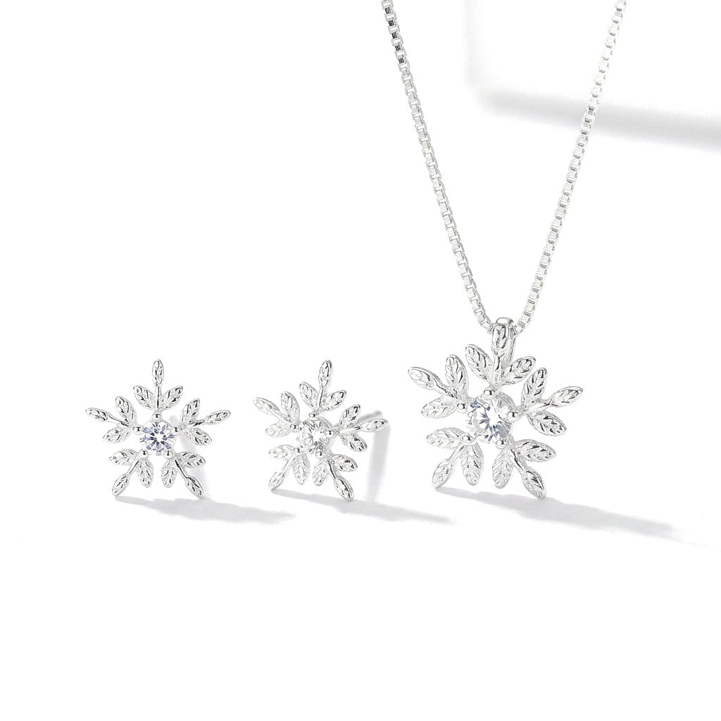 Aretes o Collar Copo de Nieve