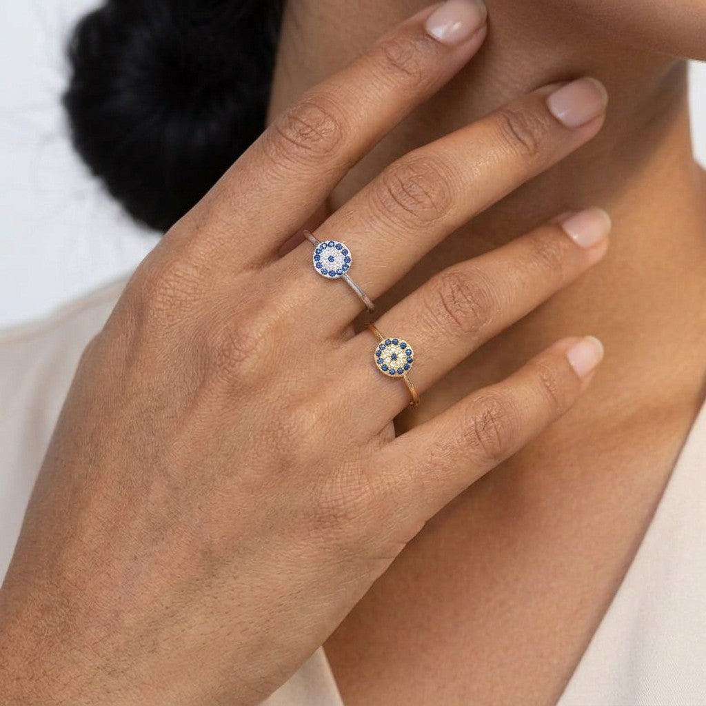 Aretes Ojo Azul con Zirconias
