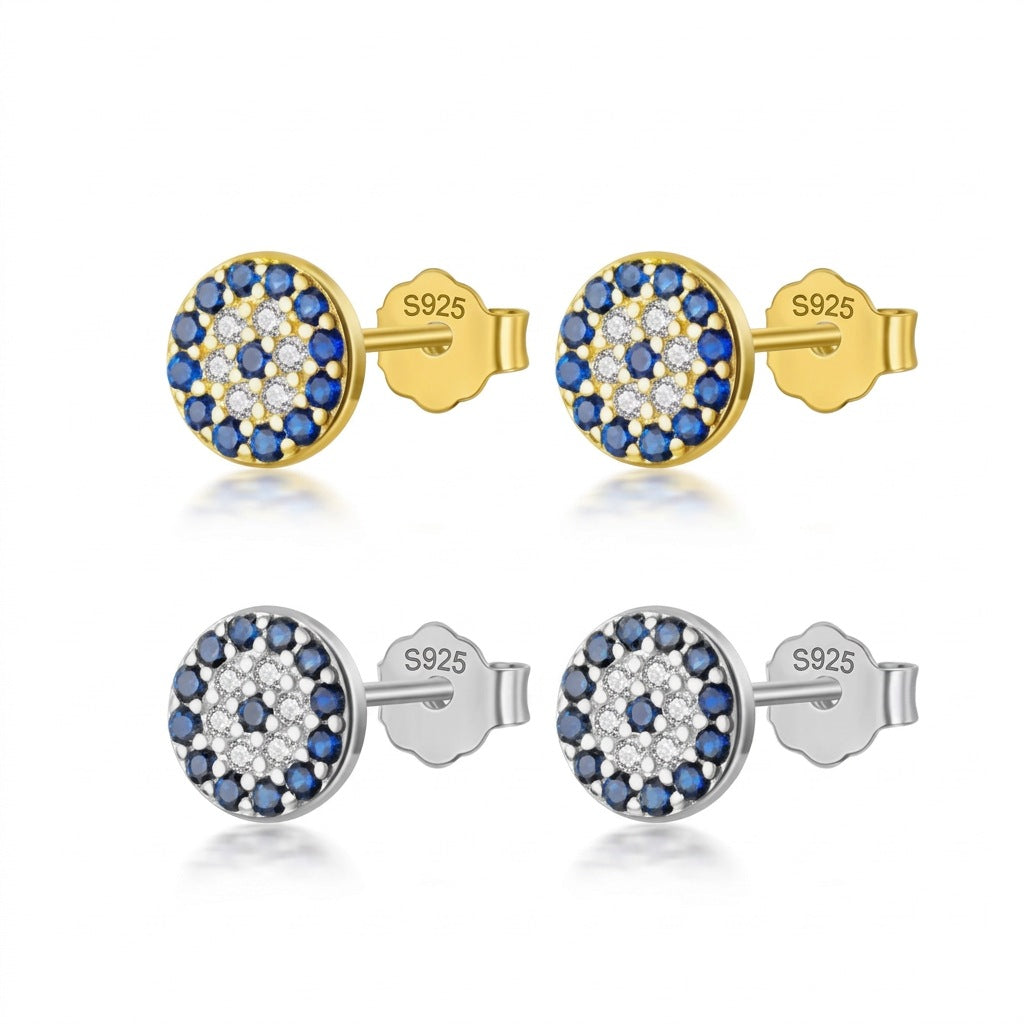 Aretes Ojo Azul con Zirconias