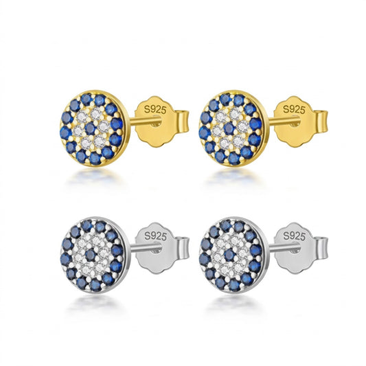 Aretes Ojo Azul con Zirconias