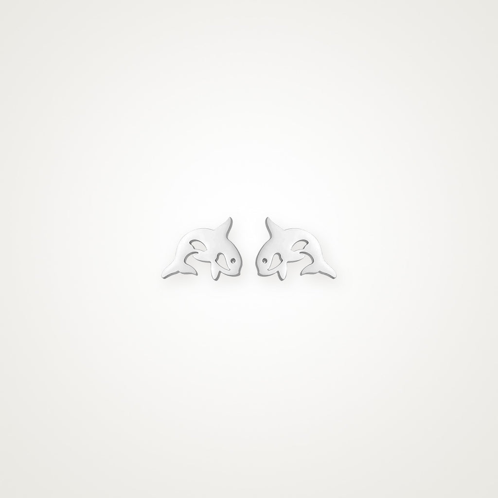 Aretes Orca plateados