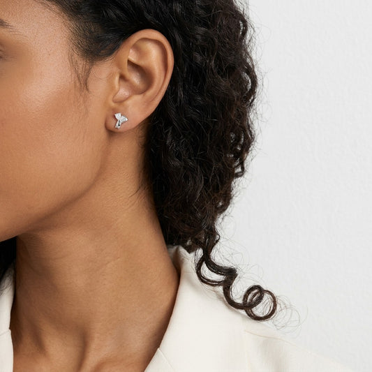 Aretes Osito con Corazón de Zirconia