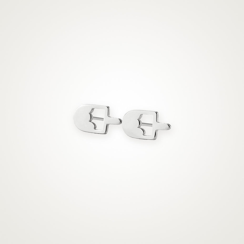 Aretes Paleta helada plateados