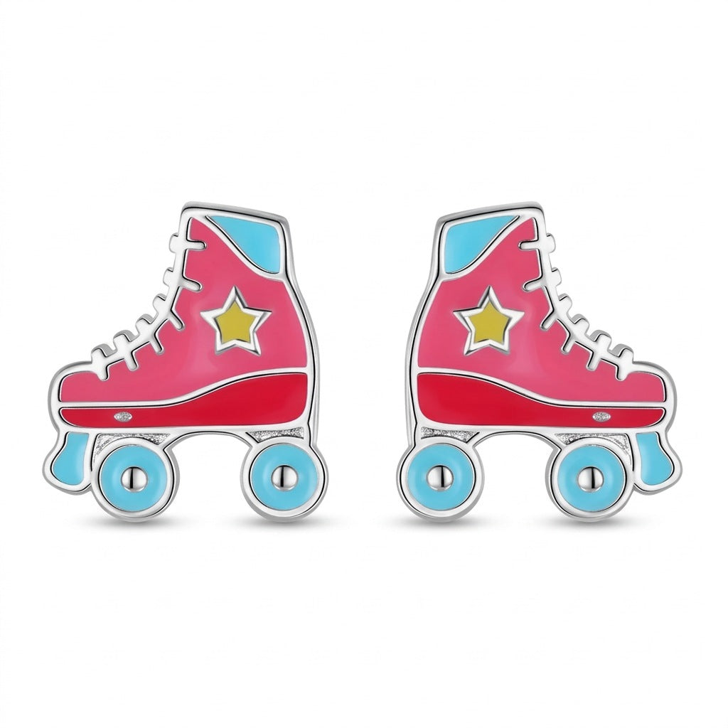 Aretes Patines Esmaltados
