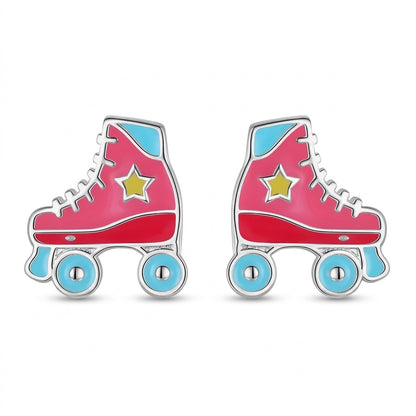Aretes Patines Esmaltados