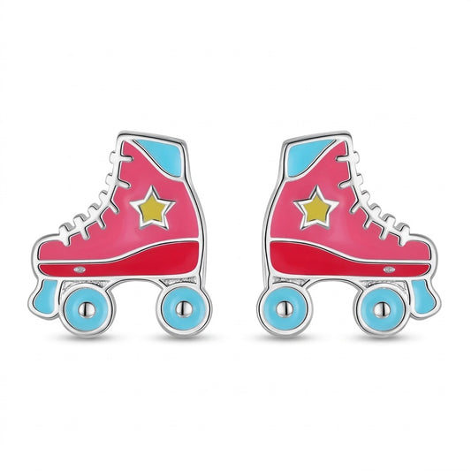 Aretes Patines Esmaltados