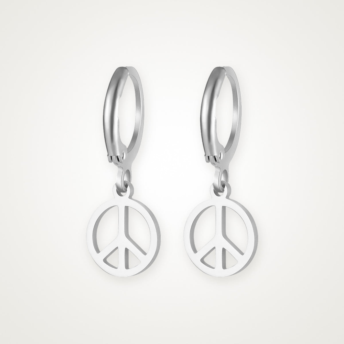 Aretes Paz plateados