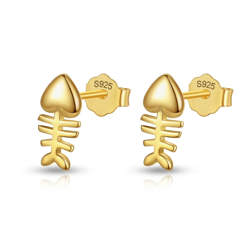Aretes Pececito en Plateado o Dorado