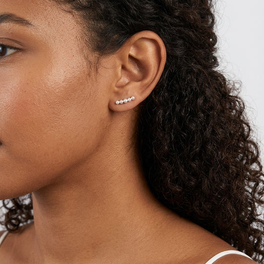 Aretes Perla con Barra o en V