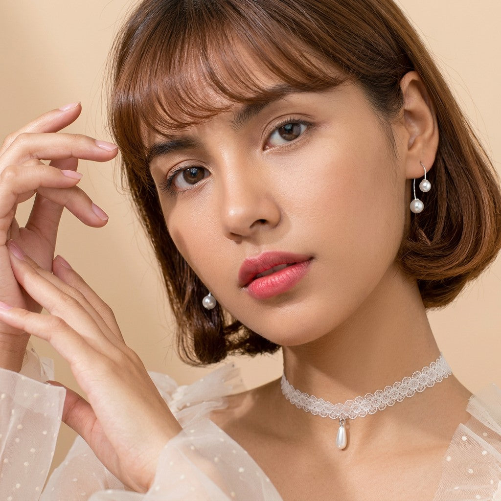 Aretes Perla con Gancho
