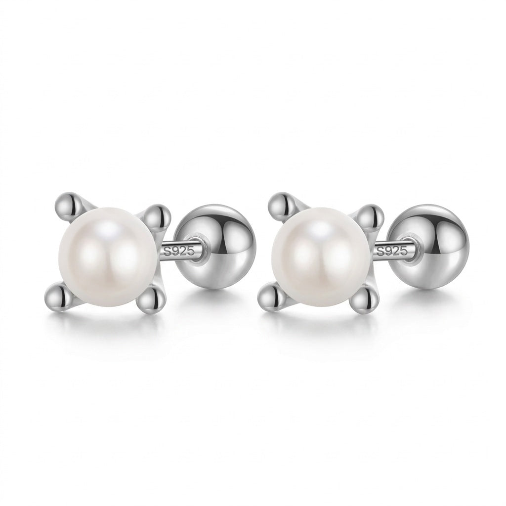 Aretes Perla con Rosca