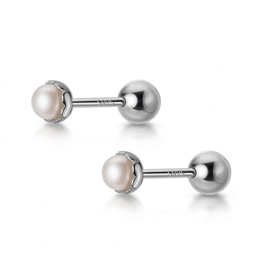 Aretes Perla de Agua Dulce con Rosca