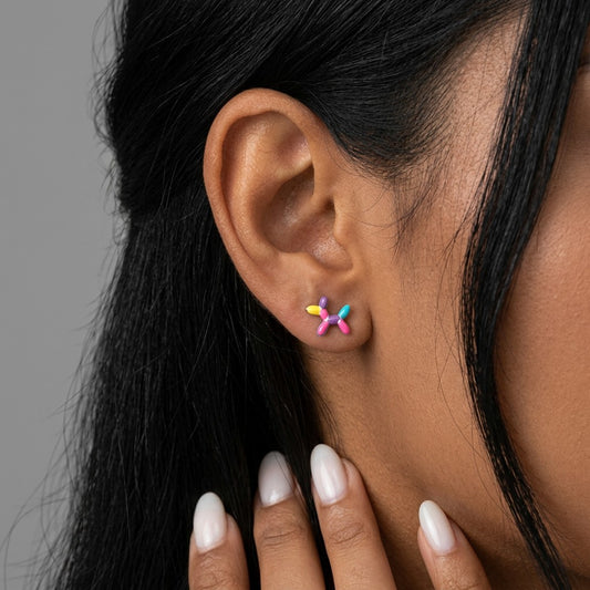 Aretes Perrito Esmaltado