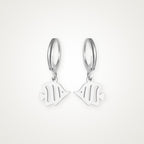 Aretes Pez tropical plateados