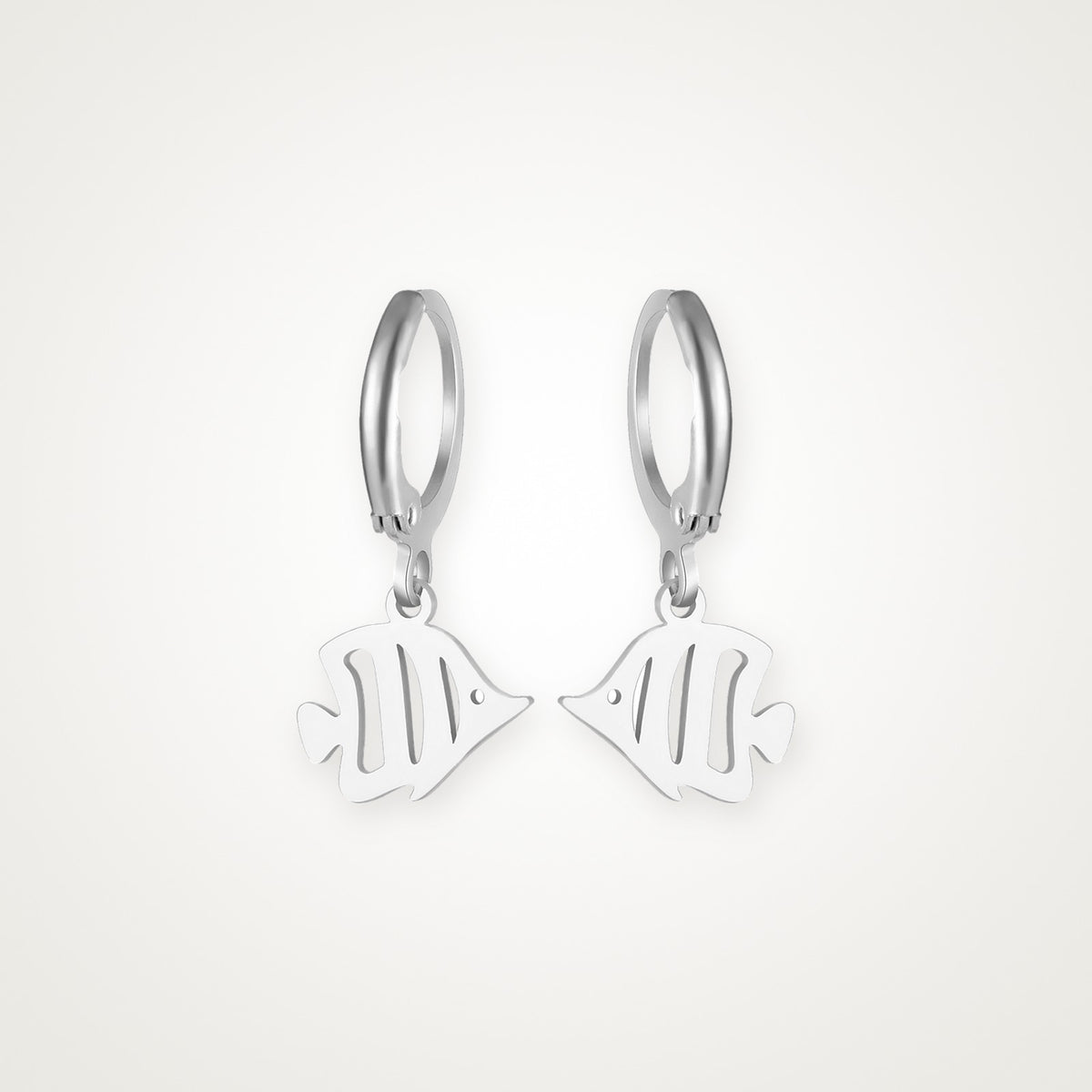 Aretes Pez tropical plateados