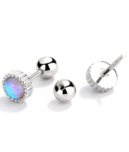 Aretes Piedra Luna Redonda