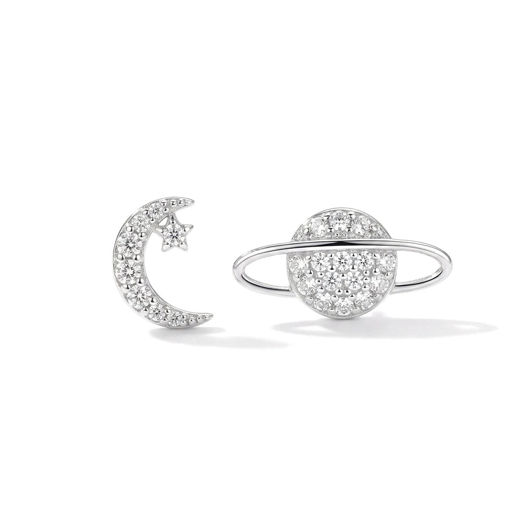 Aretes Planeta, Estrella y Luna Brillantes