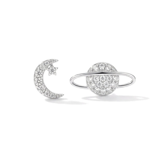 Aretes Planeta, Estrella y Luna Brillantes