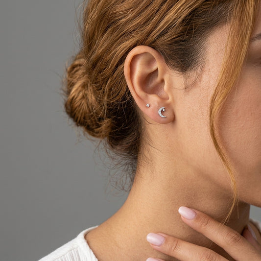 Aretes Planeta, Estrella y Luna Brillantes