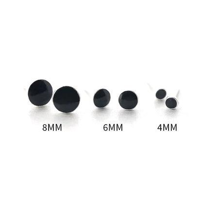 Aretes Redondos Negros de 4, 6 u 8 mm
