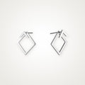 Aretes Rombo de alambre plateados